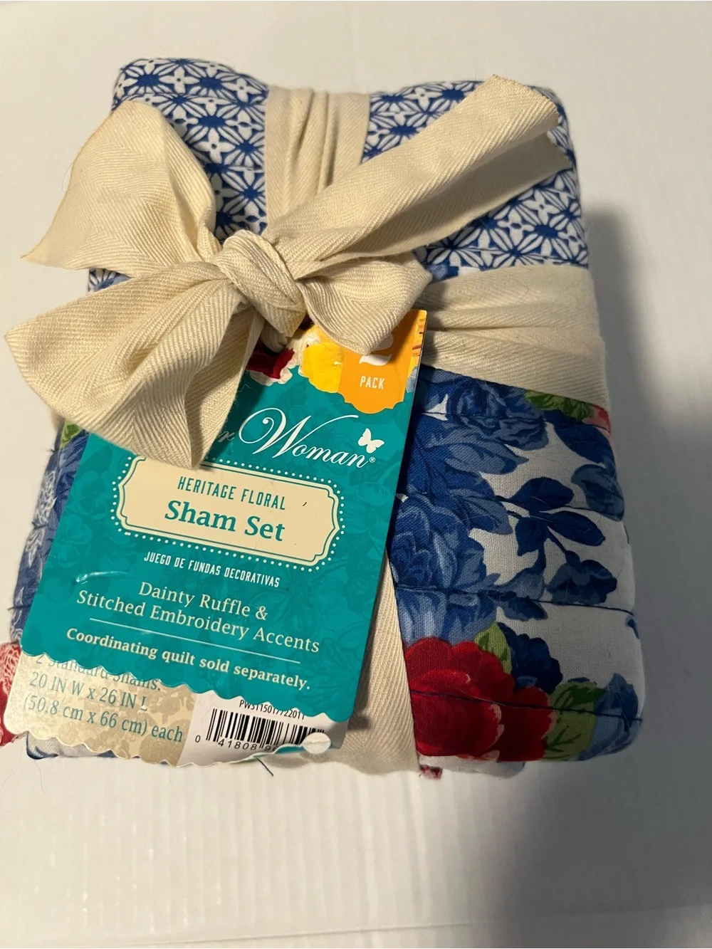 The Pioneer Woman Blue Red Floral Sham Set